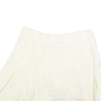 Womens White Pleated Mini Cotton Blend Skort Size S Casual Comfortable Summer