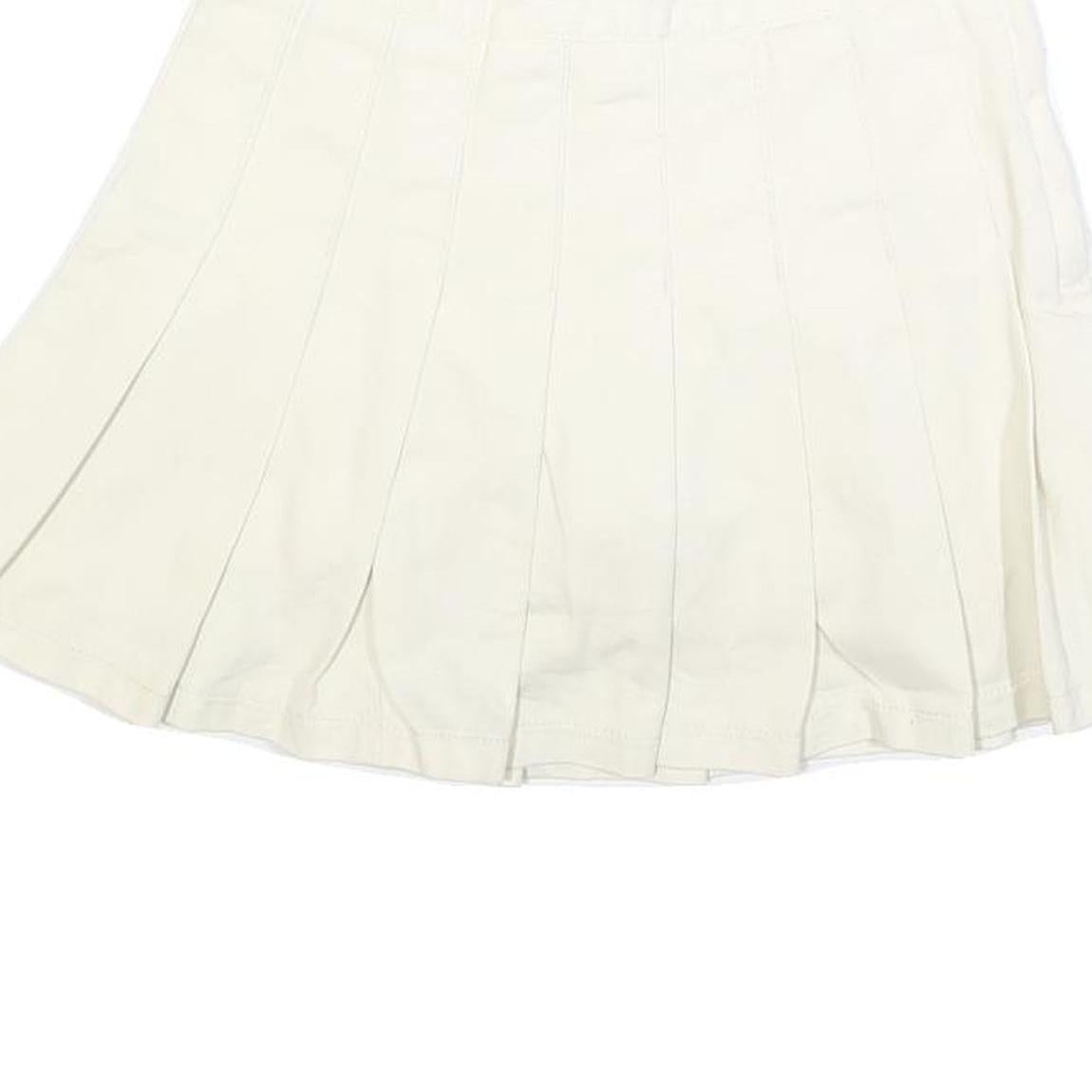 Womens White Pleated Mini Cotton Blend Skort Size S Casual Comfortable Summer