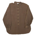 MARIE CLEMENCE Womens Brown Long Sleeve Button Neck Top XL Elegant Polyester