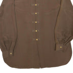 MARIE CLEMENCE Womens Brown Long Sleeve Button Neck Top XL Elegant Polyester