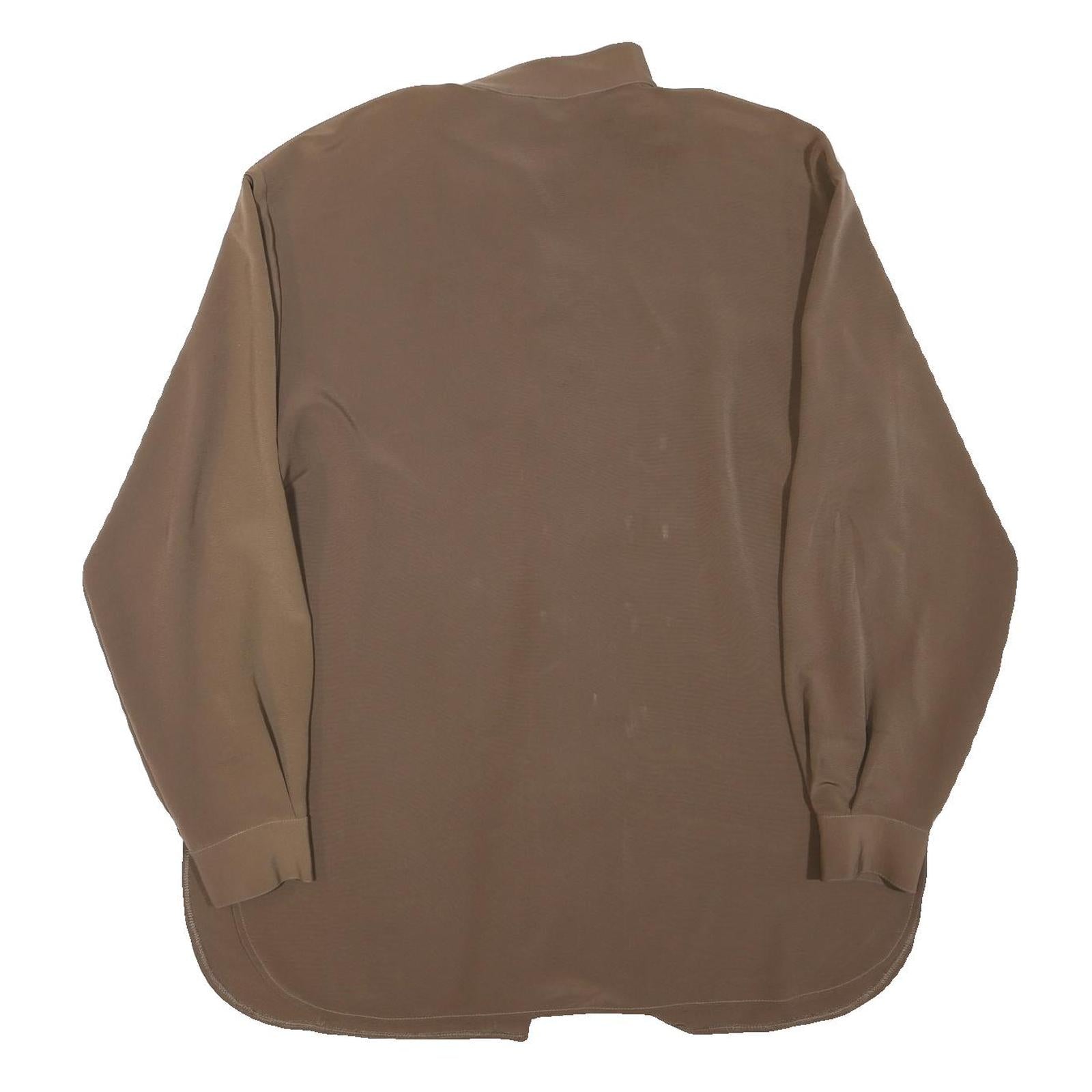 MARIE CLEMENCE Womens Brown Long Sleeve Button Neck Top XL Elegant Polyester