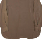 MARIE CLEMENCE Womens Brown Long Sleeve Button Neck Top XL Elegant Polyester