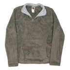 THE NORTH FACE Womens Grey Fleece Pullover Plain Crew Neck Regular L Zip Up