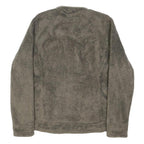 THE NORTH FACE Womens Grey Fleece Pullover Plain Crew Neck Regular L Zip Up