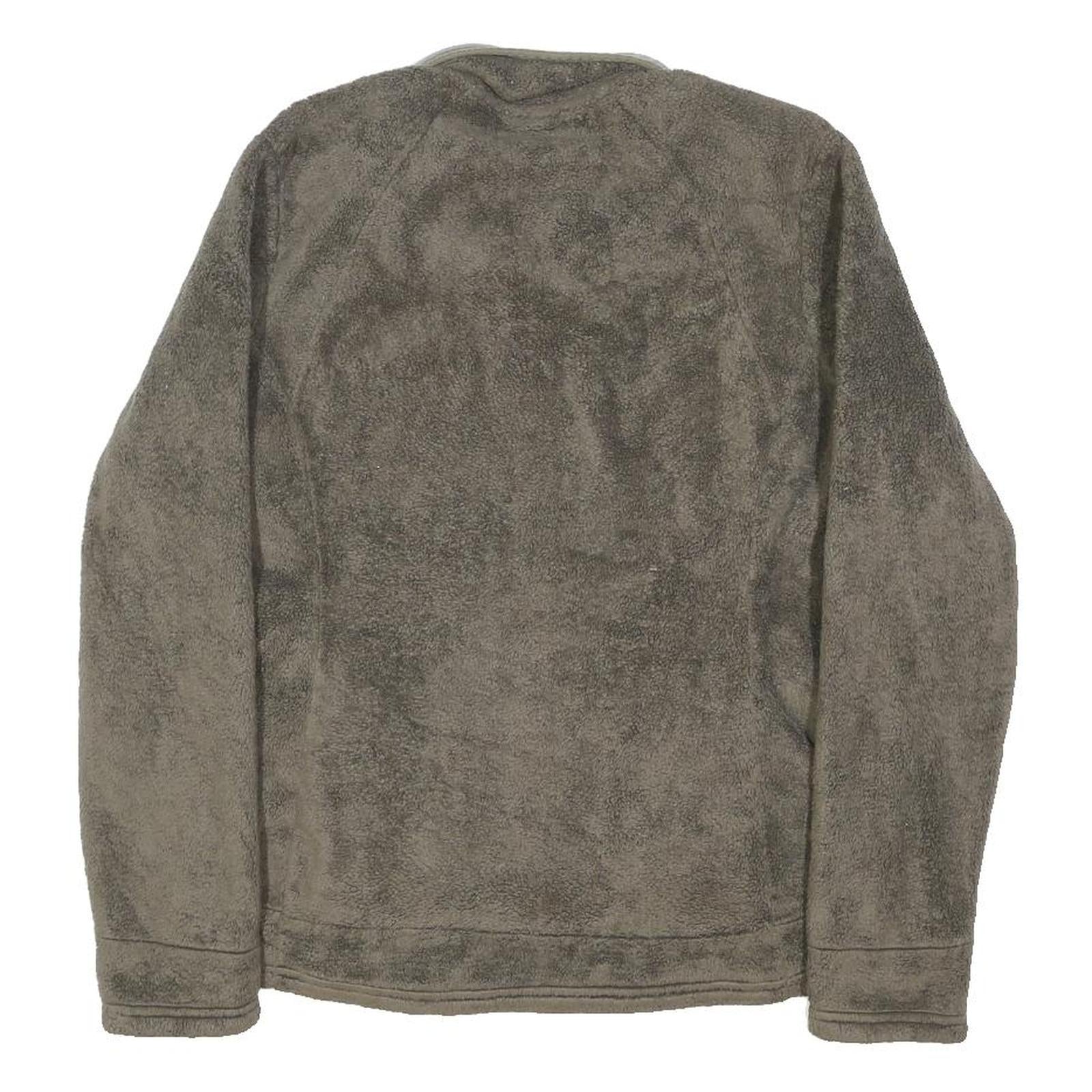 THE NORTH FACE Womens Grey Fleece Pullover Plain Crew Neck Regular L Zip Up