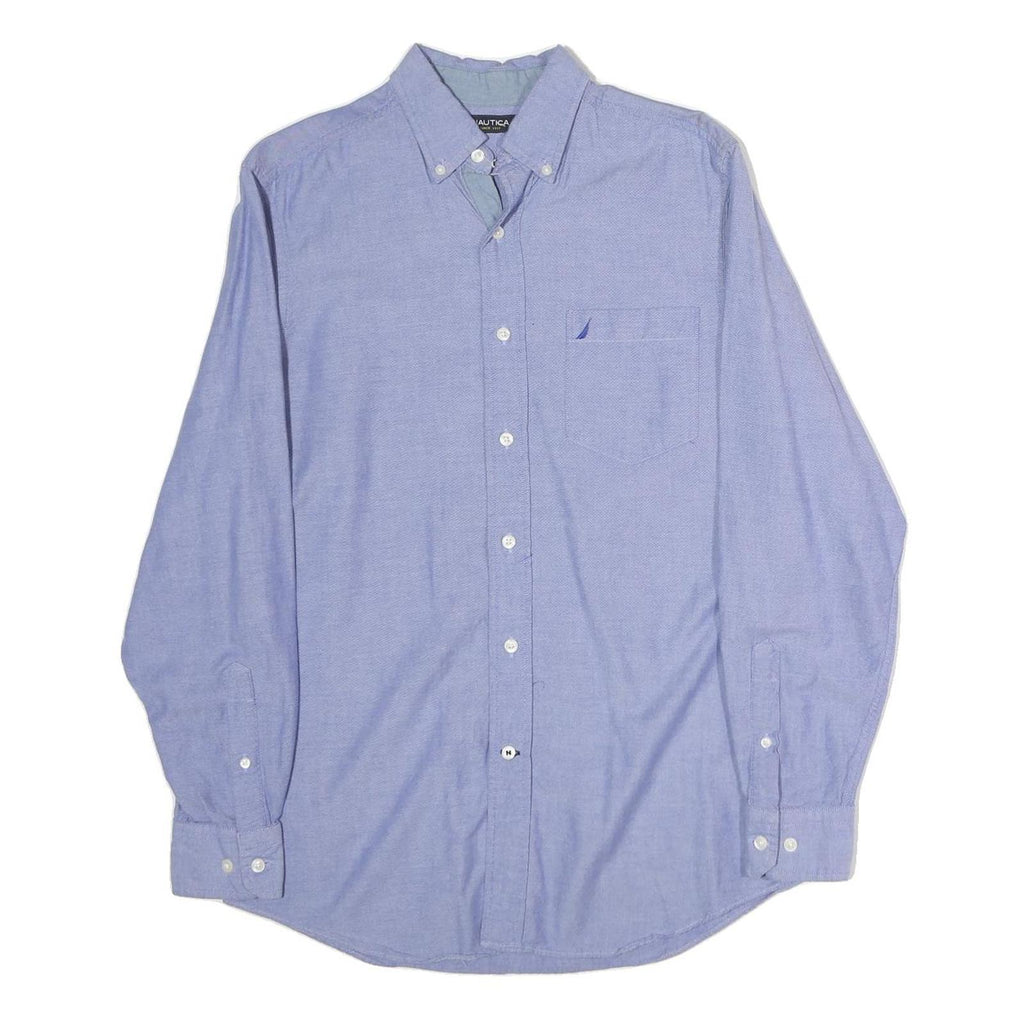 NAUTICA Mens Blue Button-Down Oxford Shirt S Casual Cotton Blend Long Sleeve