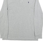 POLO RALPH LAUREN Boys Grey Long Sleeve Plain Cotton Blend Polo Shirt L