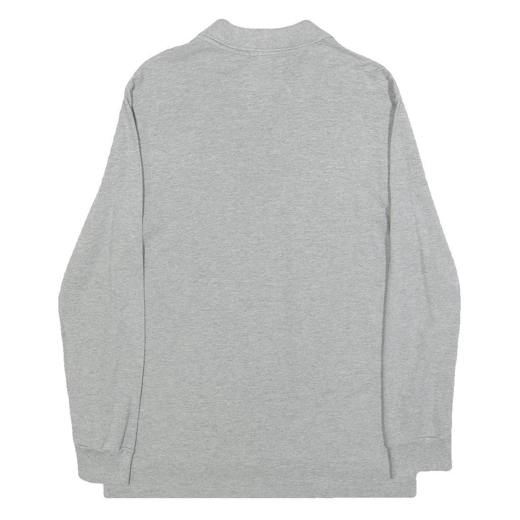 POLO RALPH LAUREN Boys Grey Long Sleeve Plain Cotton Blend Polo Shirt L