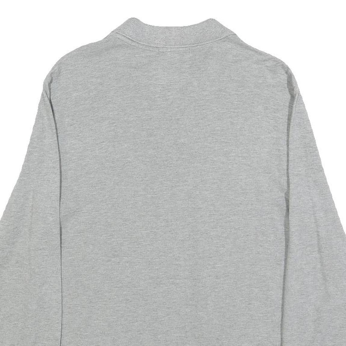 POLO RALPH LAUREN Boys Grey Long Sleeve Plain Cotton Blend Polo Shirt L