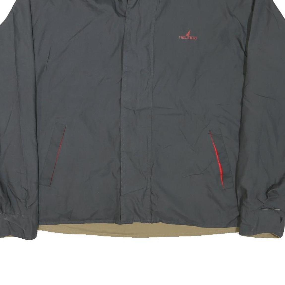 NAUTICA Womens Grey & Red Nylon Zip Jacket M Lightweight Casual