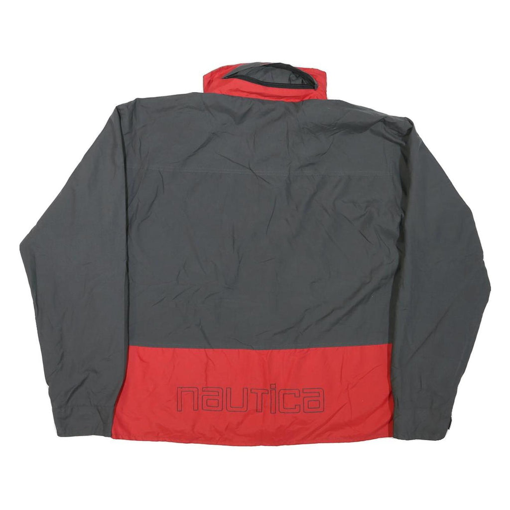 NAUTICA Womens Grey & Red Nylon Zip Jacket M Lightweight Casual