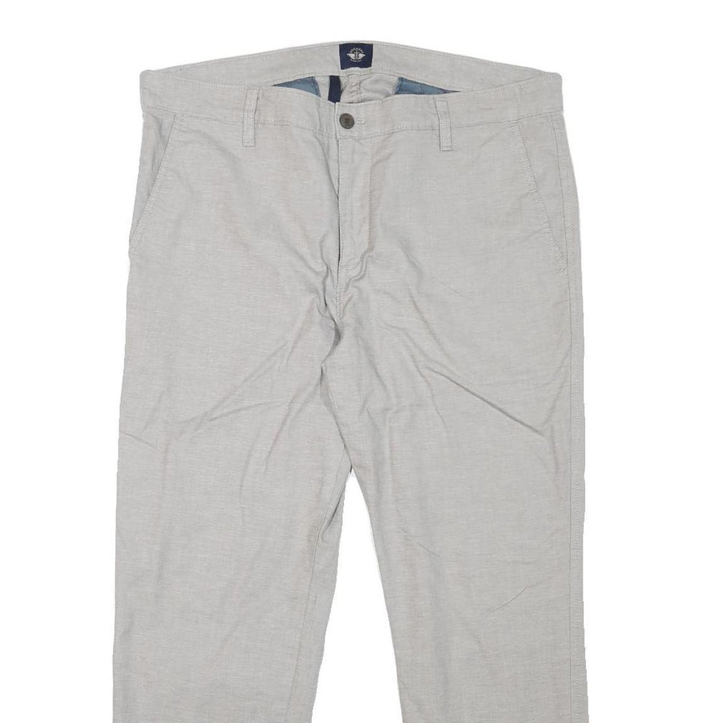 DOCKERS Mens Cotton Blend Beige Regular Fit Straight Trousers W36 L27 Classic