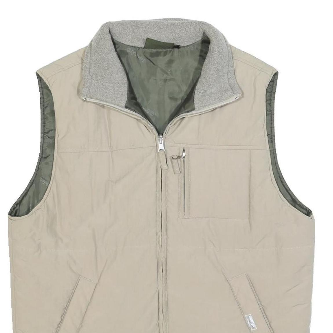 TIMBERLAND Boys Beige Fleece Lined Zip Up Jacket 16Y Polyester Outdoor Vest