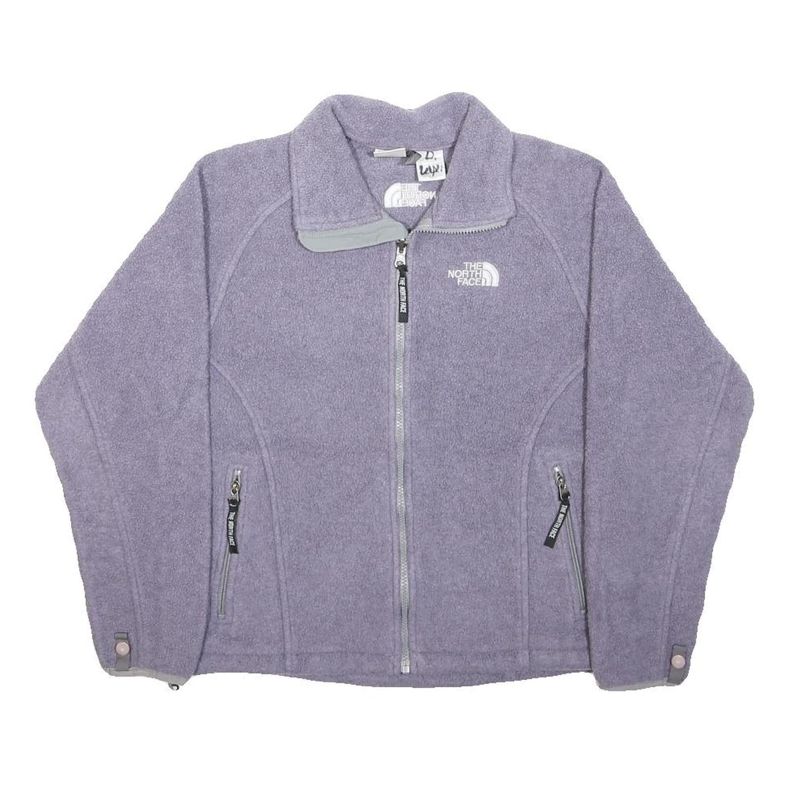THE NORTH FACE Womens Purple Zip Jacket S Polyester Plain Outdoor Casual Warm