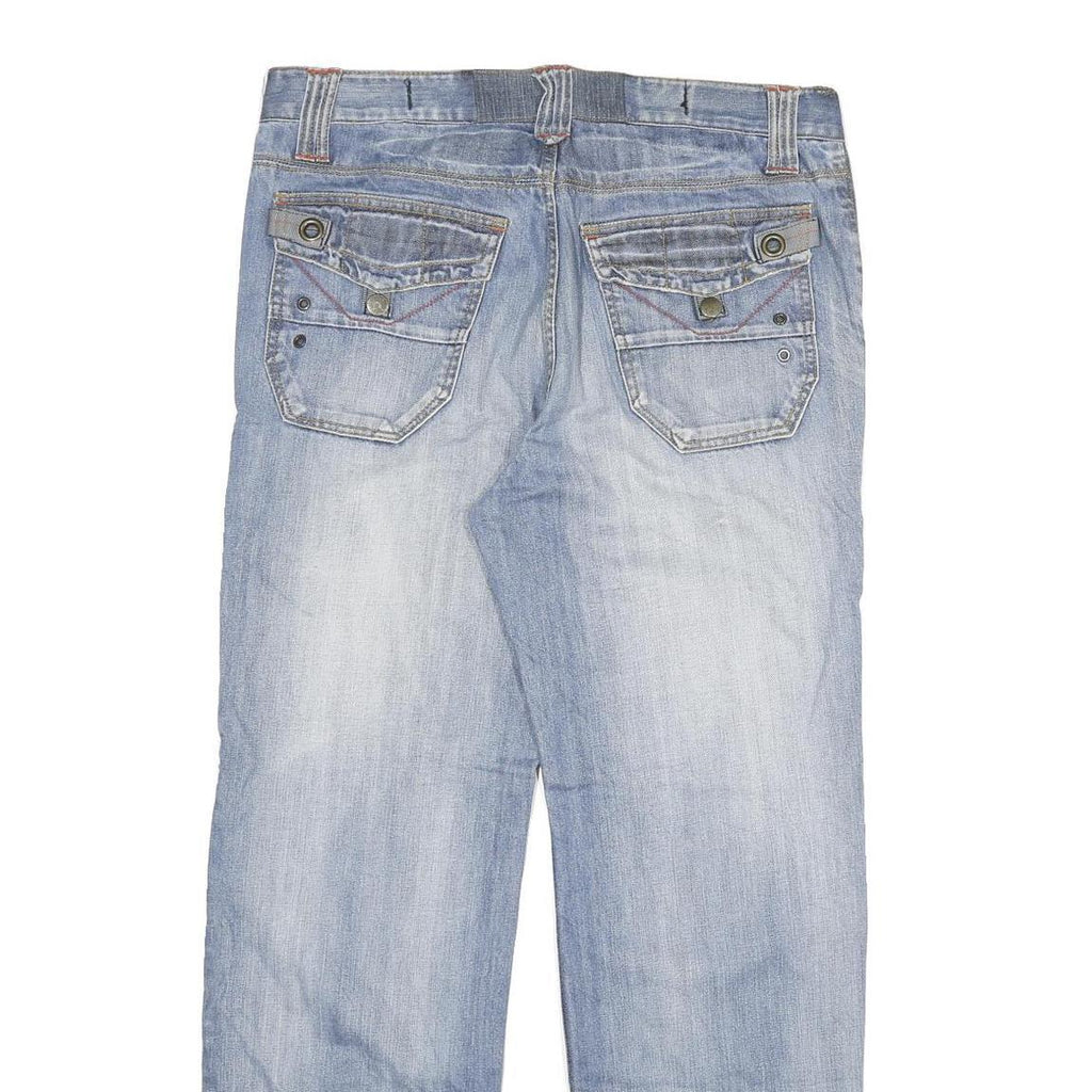 Mens Regular Fit Light Blue Denim Jeans Zip Closure W34 L30 Casual Wear