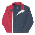 NAUTICA Mens Red & Blue Zip Jacket L Cotton Blend Colourblock Casual