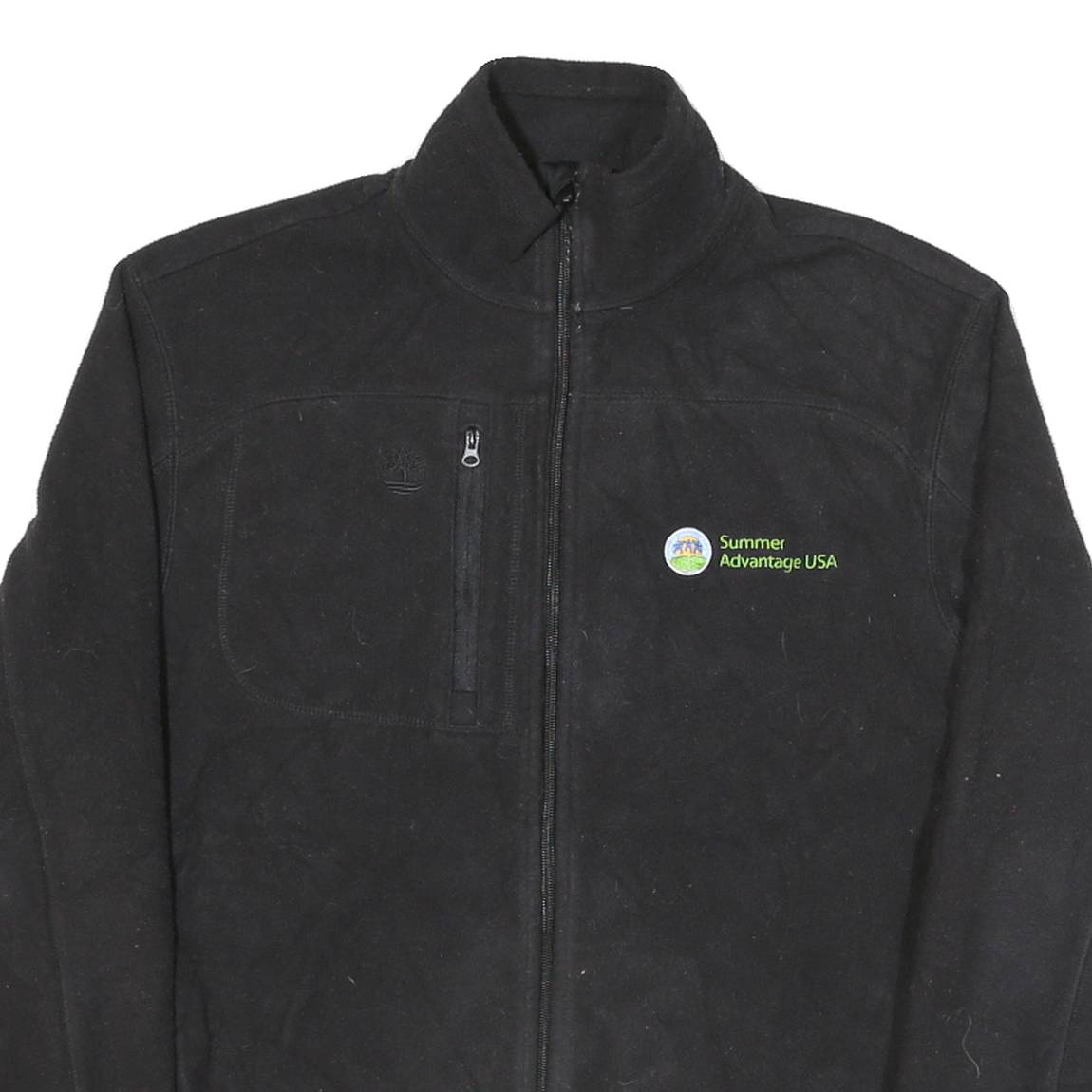 TIMBERLAND Womens Black Outdoor Jacket L Polyester Woven Plain Zip Long Sleeve