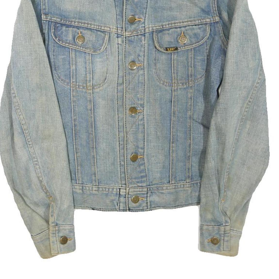 LEE Mens Blue Denim Jacket S Cotton Blended Button Closure Classic Fit