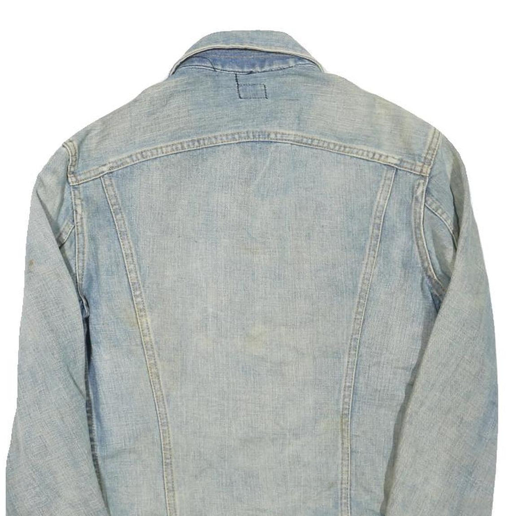 LEE Mens Blue Denim Jacket S Cotton Blended Button Closure Classic Fit