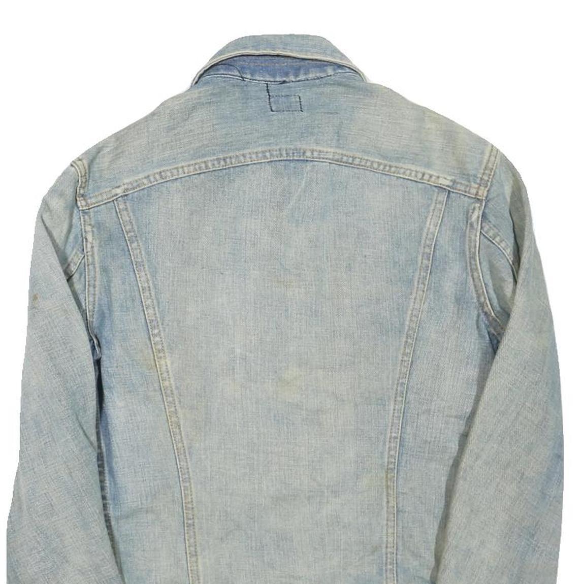 LEE Mens Blue Denim Jacket S Cotton Blended Button Closure Classic Fit