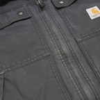 CARHARTT Mens Black Cotton Blend Jacket M Workwear Zip Front Classic Fit Durable