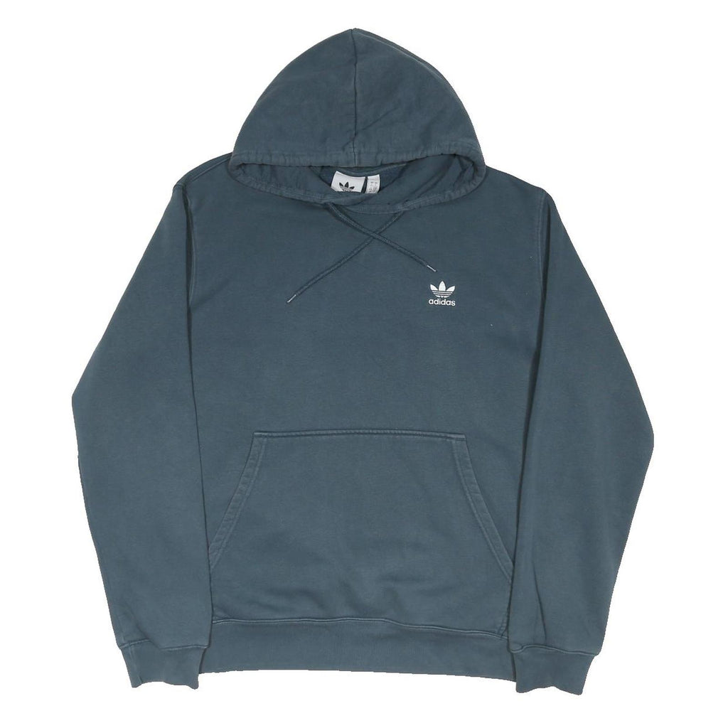 ADIDAS ORIGINALS Mens Blue Pullover Hoodie L Cotton Blend Casual Sportswear