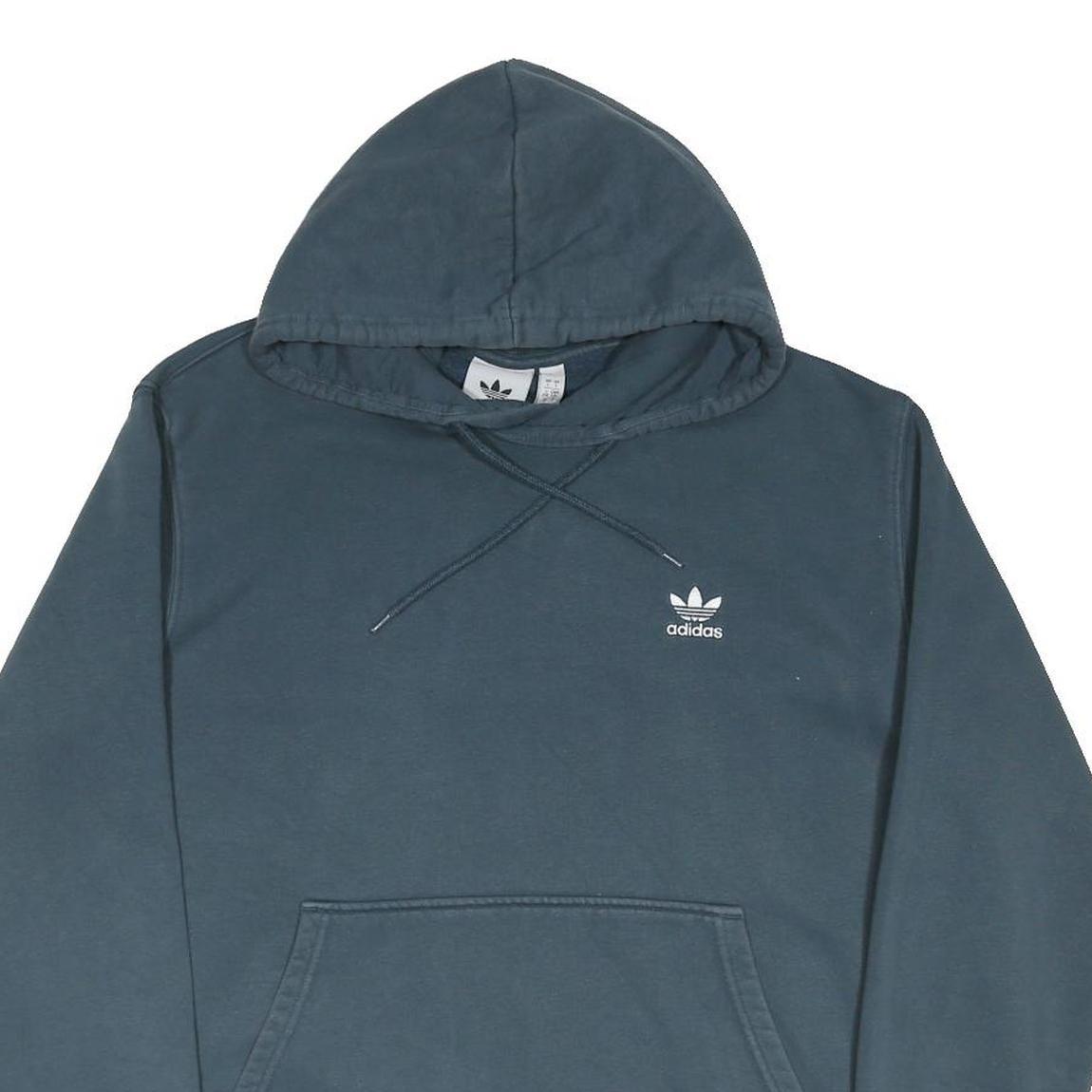 ADIDAS ORIGINALS Mens Blue Pullover Hoodie L Cotton Blend Casual Sportswear