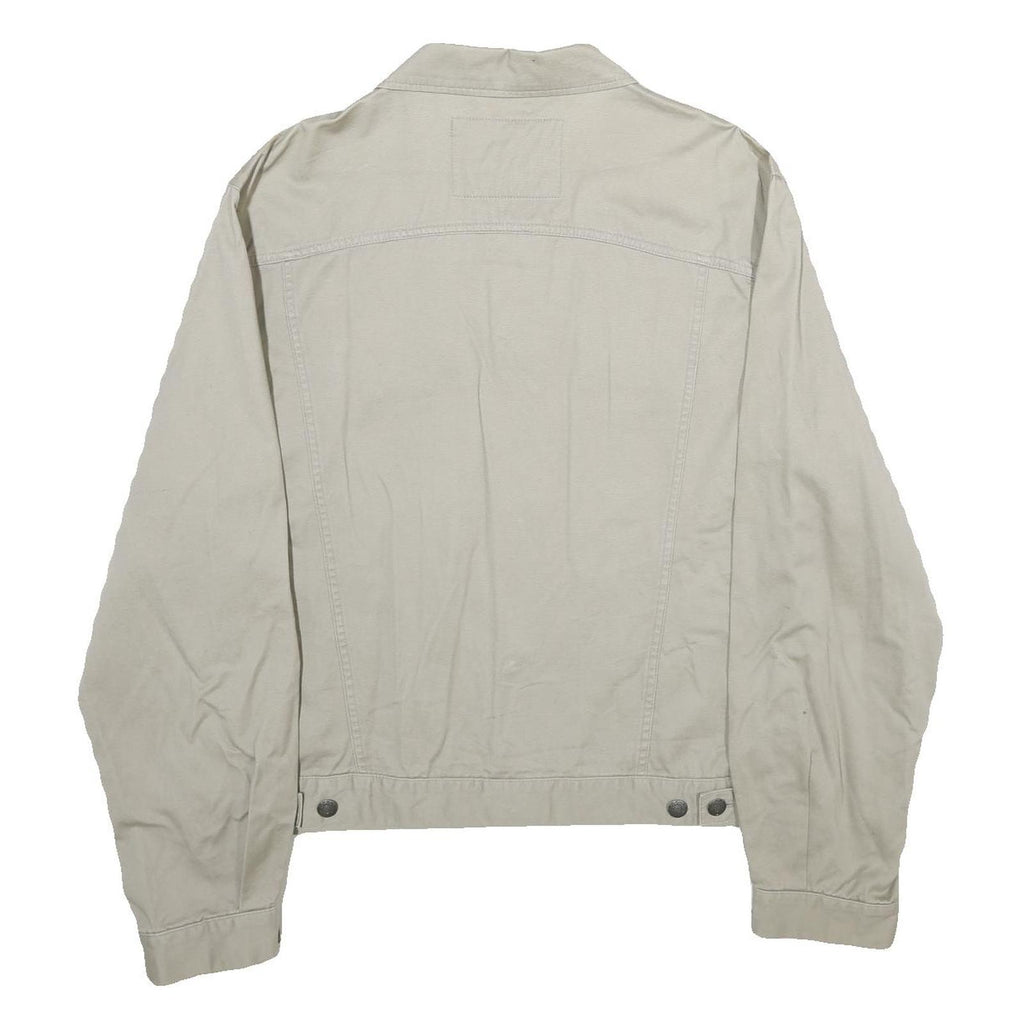 ANGELO LITRICO Mens Cream Cotton Button Jacket L Basic Series Casual Lightweight