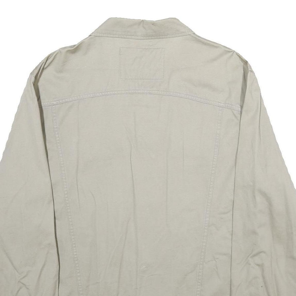 ANGELO LITRICO Mens Cream Cotton Button Jacket L Basic Series Casual Lightweight