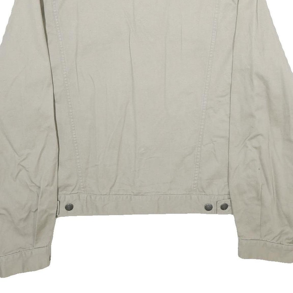 ANGELO LITRICO Mens Cream Cotton Button Jacket L Basic Series Casual Lightweight