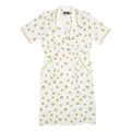 VIRGINE Womens White & Gold Polka Dot Chain Print Day Polyester Blend Dress M