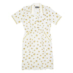 VIRGINE Womens White & Gold Polka Dot Chain Print Day Polyester Blend Dress M