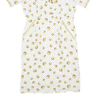 VIRGINE Womens White & Gold Polka Dot Chain Print Day Polyester Blend Dress M