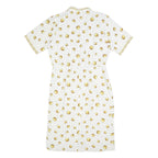 VIRGINE Womens White & Gold Polka Dot Chain Print Day Polyester Blend Dress M