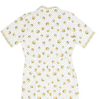 VIRGINE Womens White & Gold Polka Dot Chain Print Day Polyester Blend Dress M