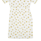 VIRGINE Womens White & Gold Polka Dot Chain Print Day Polyester Blend Dress M