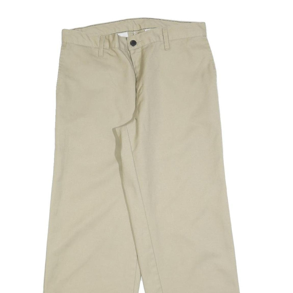 DICKIES Mens Cotton Blend Beige Relaxed Straight Trousers W32 L30 Workwear