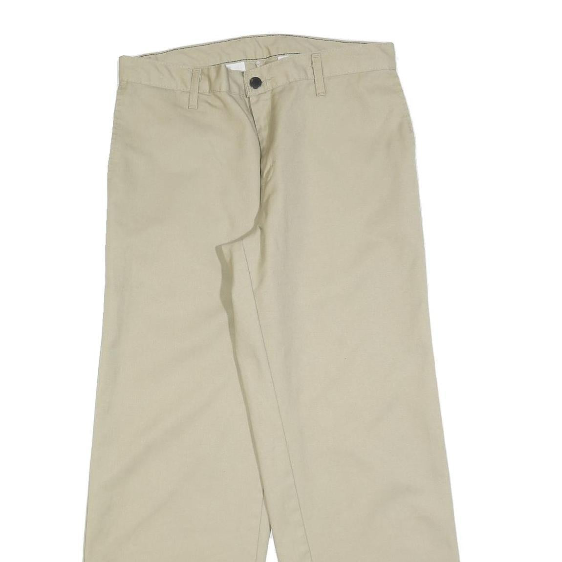 DICKIES Mens Cotton Blend Beige Relaxed Straight Trousers W32 L30 Workwear
