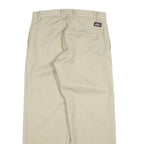 DICKIES Mens Cotton Blend Beige Relaxed Straight Trousers W32 L30 Workwear