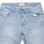 BERSHKA Womens Denim Blue Casual Shorts M W32 Light Wash Cotton Blend