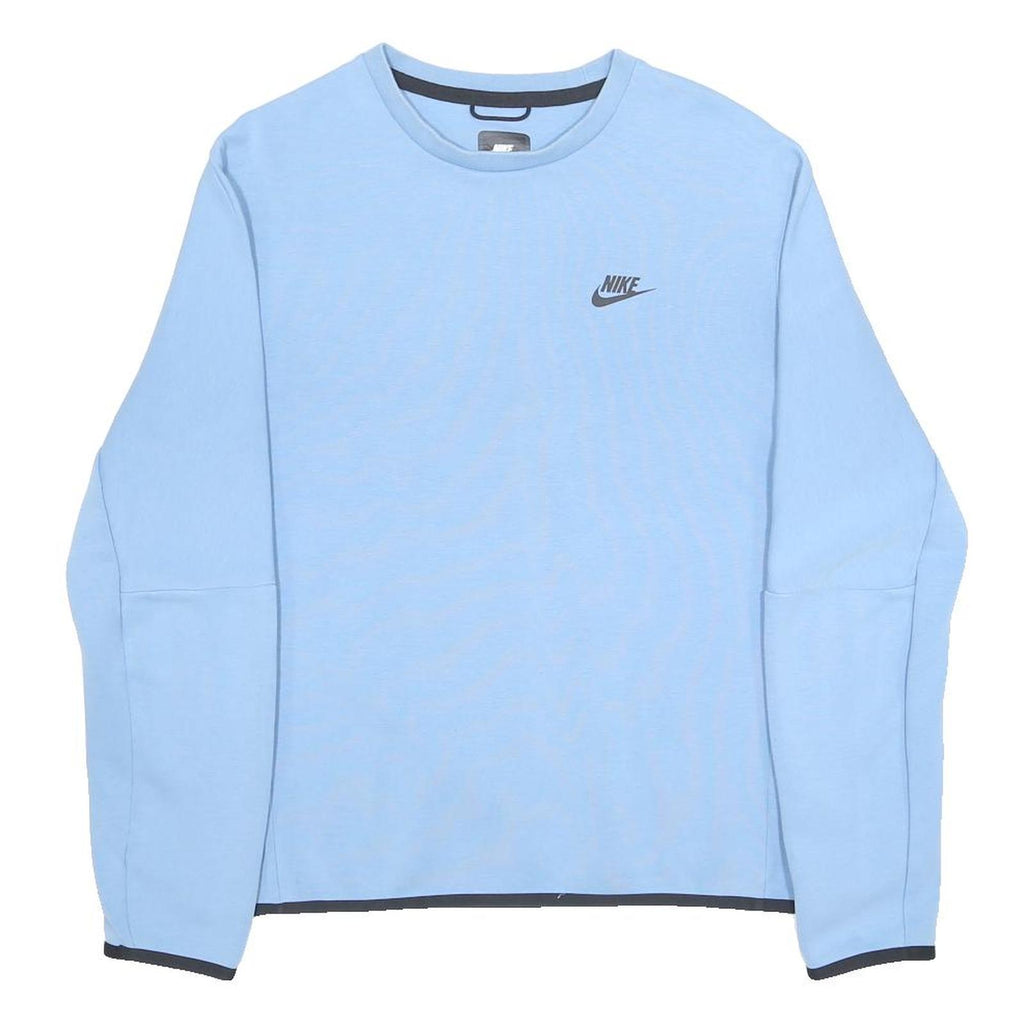 NIKE Mens Blue Crew Neck M Cotton Blend Sweatshirt Lightweight Pullover
