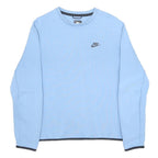 NIKE Mens Blue Crew Neck M Cotton Blend Sweatshirt Lightweight Pullover