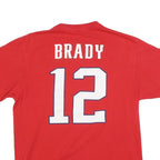 NFL Mens Red Patriots 12 Brady Graphic T-Shirt L Short Sleeve Crew Neck