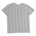 CHAMPION Mens Grey & Blue Logo Print T-Shirt M Short Sleeve Crew Neck Cotton