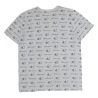 CHAMPION Mens Grey & Blue Logo Print T-Shirt M Short Sleeve Crew Neck Cotton