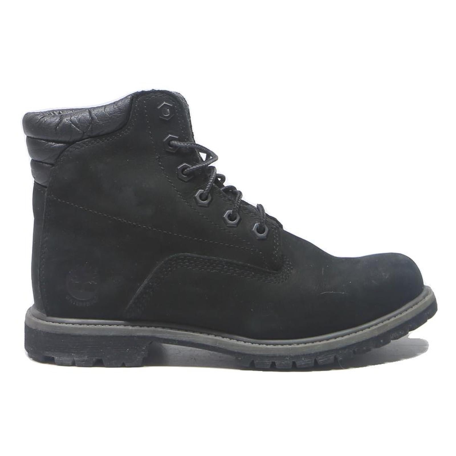 TIMBERLAND Womens Classic Lace-Up Black Leather Boots UK 5 Rugged Outdoor