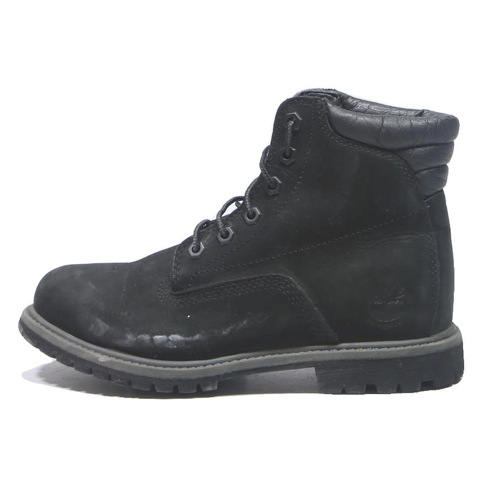 TIMBERLAND Womens Classic Lace-Up Black Leather Boots UK 5 Rugged Outdoor