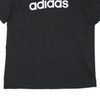 ADIDAS Mens Black Logo Graphic T-Shirt XL Short Sleeve Crew Neck Cotton Blend