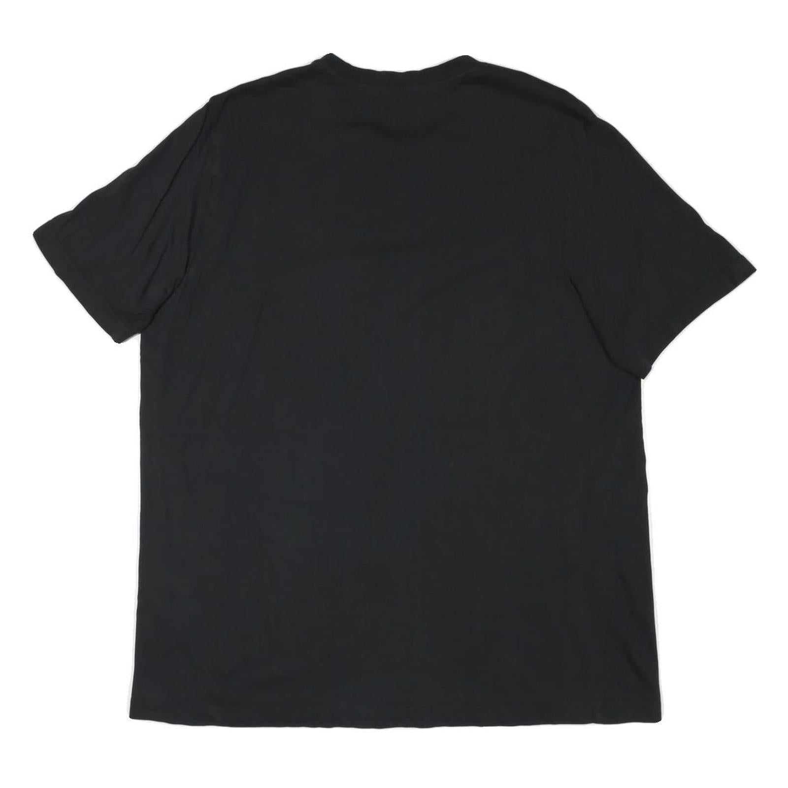 ADIDAS Mens Black Logo Graphic T-Shirt XL Short Sleeve Crew Neck Cotton Blend