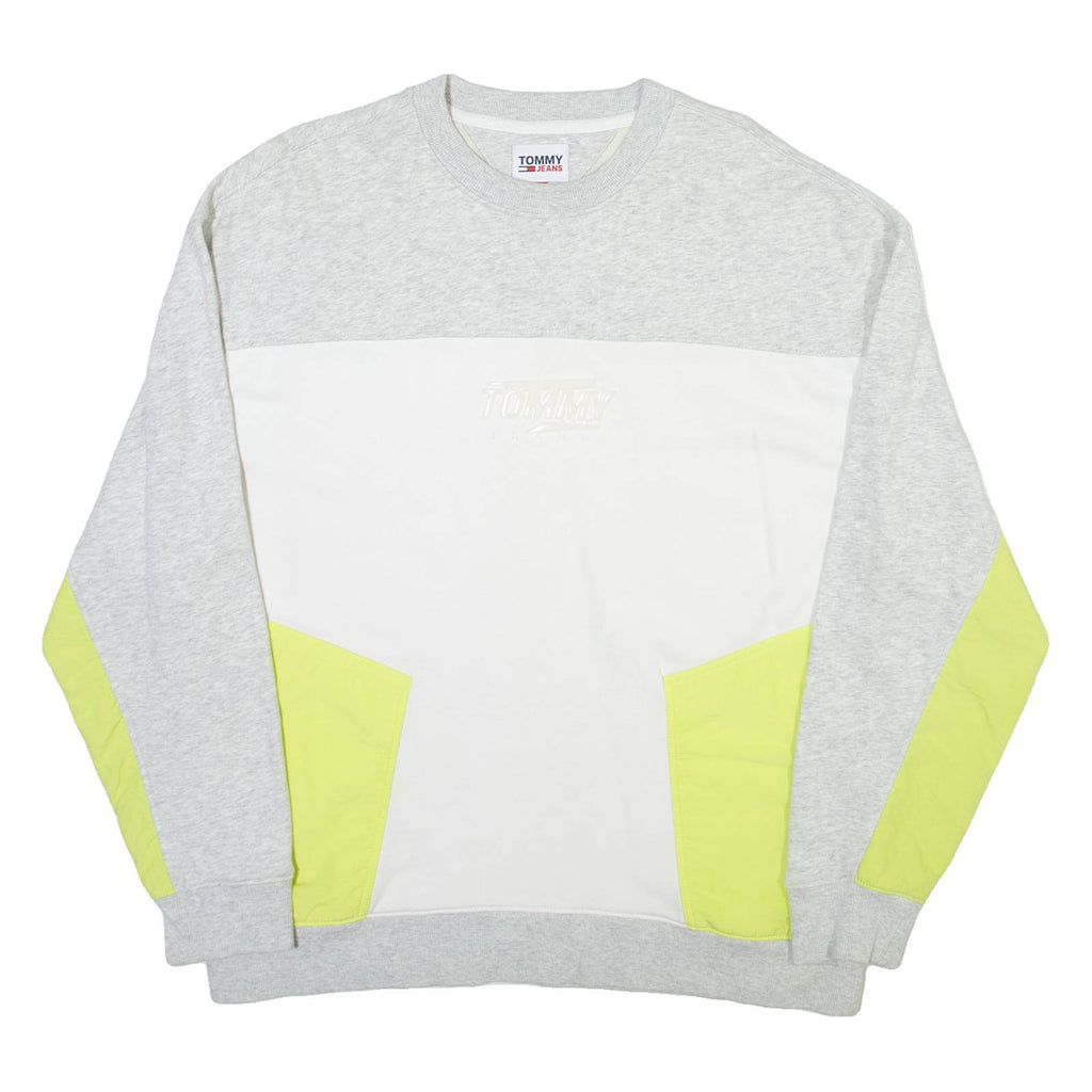 TOMMY JEANS Mens Sweatshirt White Crew Neck M